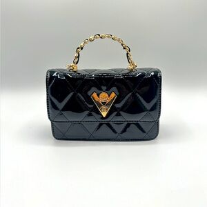 Valentino Orlandi Elegant Black Quilted Bag